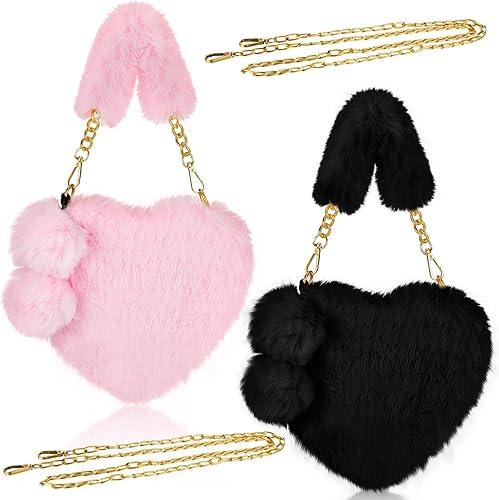 JHVYF Girls Cute Plush Crossbody Bag Chic Small Shoulder Purse Cell Phone Wallet For Girls