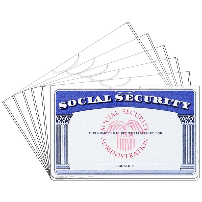 6 Pack Social Security Card Protector Medicare Card Protector Sleeve Social Security Card Holder Credit Card Sleeves Protective case for Drivers License、Credit Card 、SSN Card，3.8x2.32in.