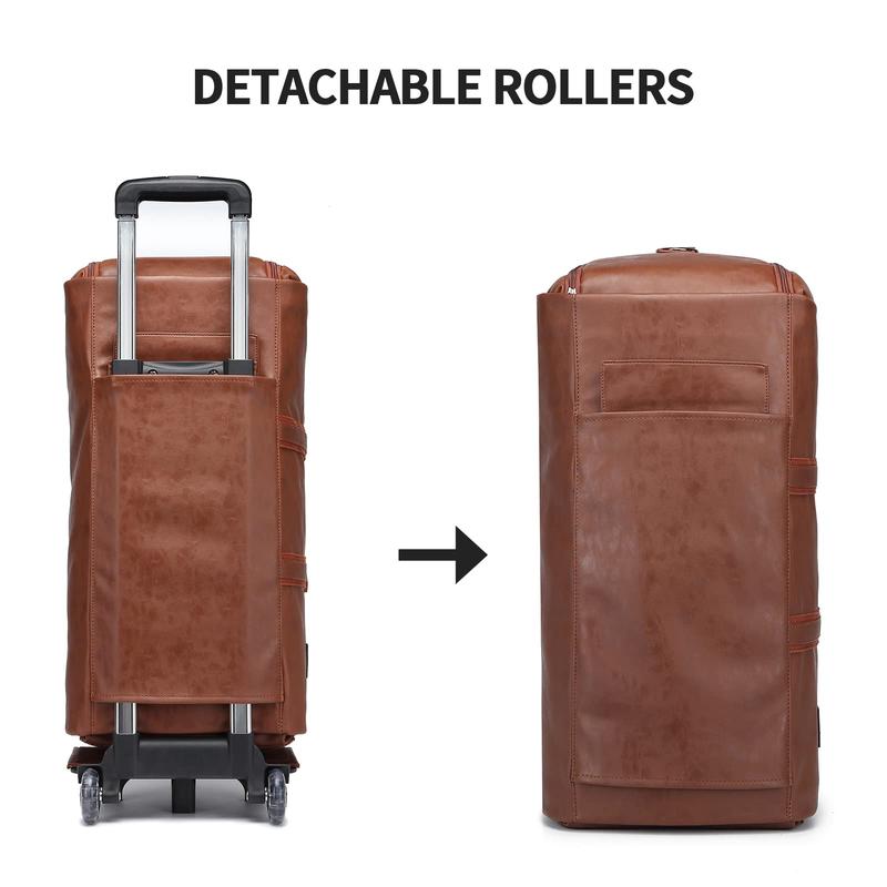 SEYFOCNIA Rolling Garment Bag Roller Duffle Bag with Wheels Rolling Garment Bags for Travel 3 in 1 Garment Bag Carry On Bag Weekender Bags Garment Duffel Bag for Men or Women-Brown dustproof unisex travel bags