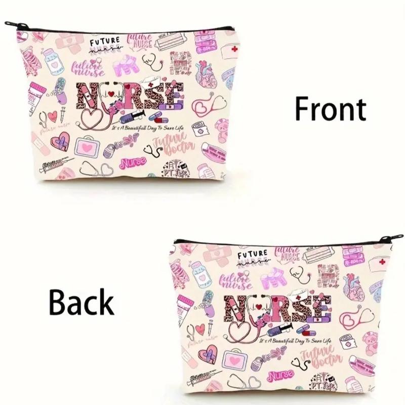 Nurse Print Zipper Pouch - Lightweight Carry-On Bag for Travel and Everyday Use - Pack, Organiser