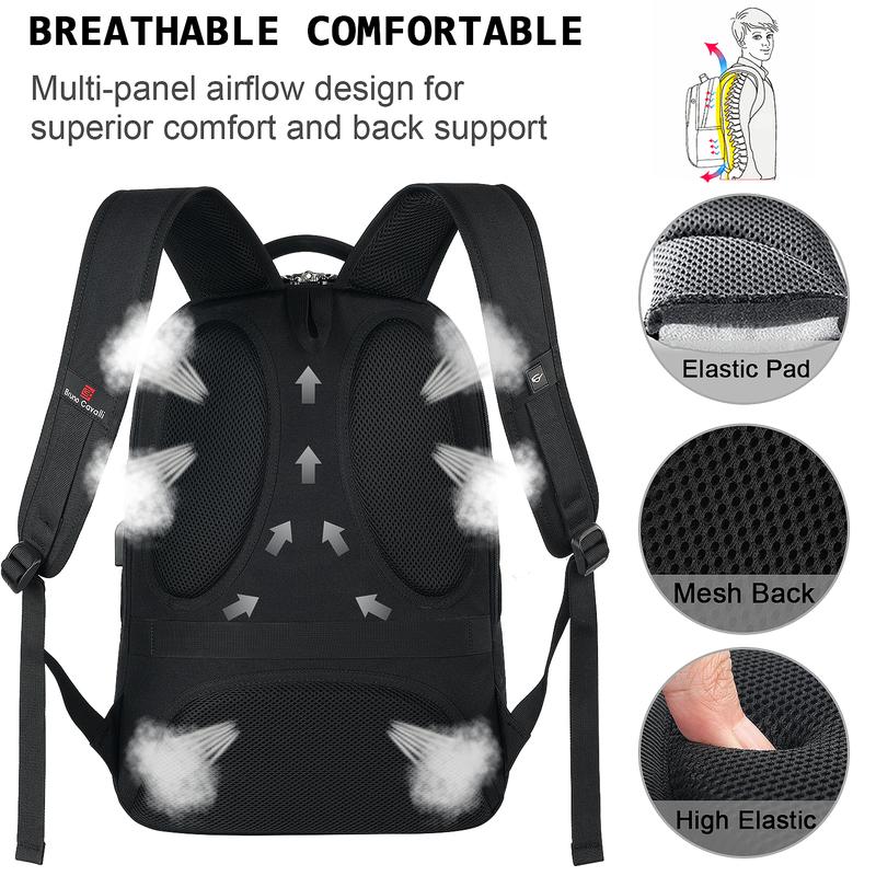 Laptop Backpack with USB Charging Port, for Business, Travel, College Bag Daypack for Work, Fit 15.6 Inch Laptop