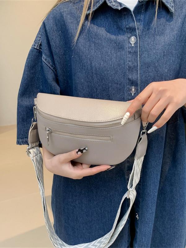 Women's Fashionable Chest Bag, Casual Versatile Zipper Belt Bag, Lightweight Crossbody Bag for Daily Used