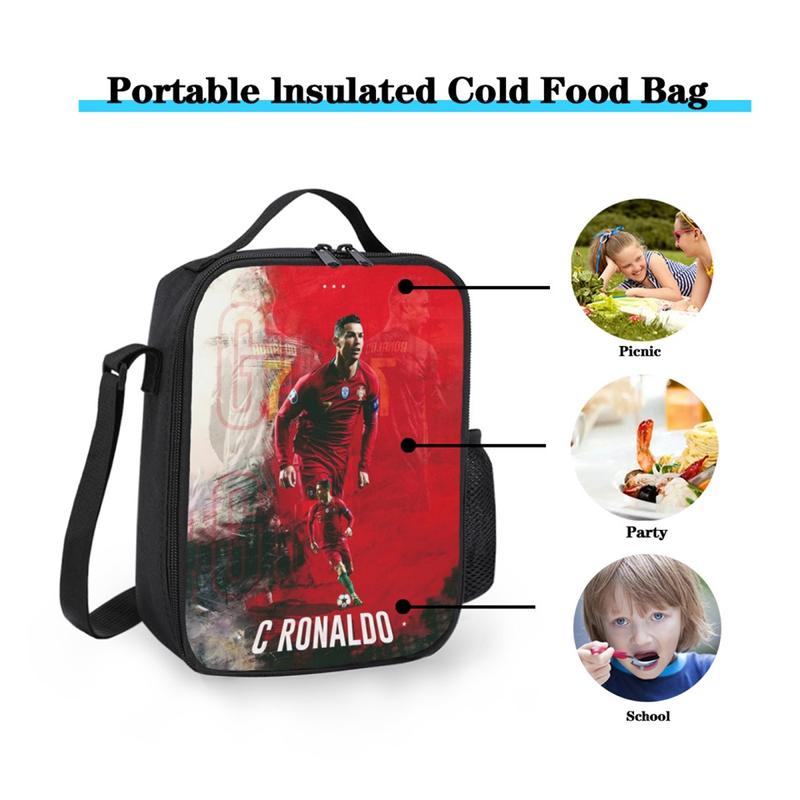 Ronaldo Insulated Lunch Bag Tote with Adjustable Strap for Men and Women