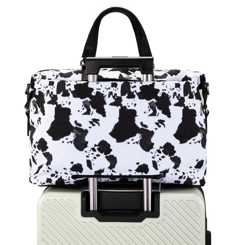 Wrangler Cow Print Duffle Bag for Women Oversized Travel Weekender Bag for Cow Lovers