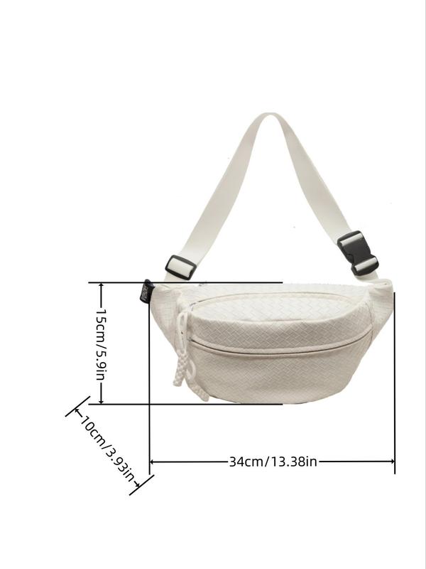 Women's Sporty Braided Design Sling Bag for Women, 2024 New Trendy Minimalist Large Capacity Fanny Pack, Chic Fashionable Crossbody Bag for Daily Use