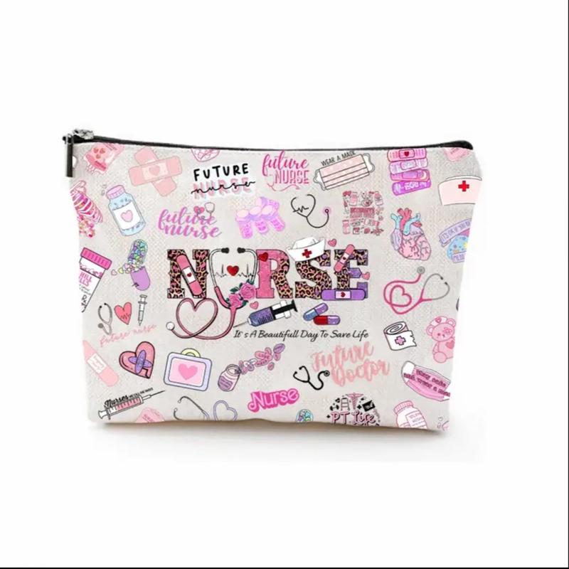 Nurse Print Zipper Pouch - Lightweight Carry-On Bag for Travel and Everyday Use - Pack, Organiser