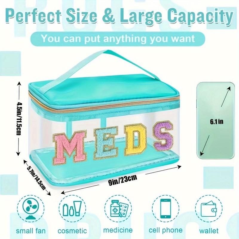 Transparent Travel Medicine Sorting Bag with Handle, 1 Count Waterproof Medicine & Toiletries Storage Bag, Storage Organizer for Home & Travel