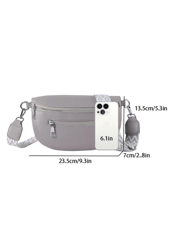 Women's Fashionable Chest Bag, Casual Versatile Zipper Belt Bag, Lightweight Crossbody Bag for Daily Used