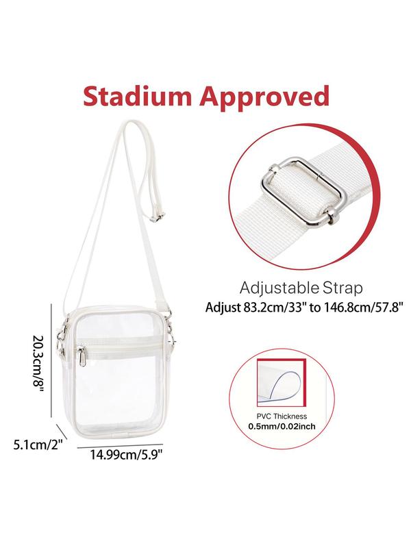 Clear Crossbody Bag, Minimalist Transparent Zipper Shoulder Bag, Fashionable Crossbody Bag for Women for Daily Used, Fall Outfits, Fall Freshness