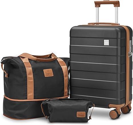 Carry on Luggage 20 IN Carry-on Suitcase Set with Spinner Wheels, TSA Lock and Hardside Construction - Lightweight Rolling Travel Luggage