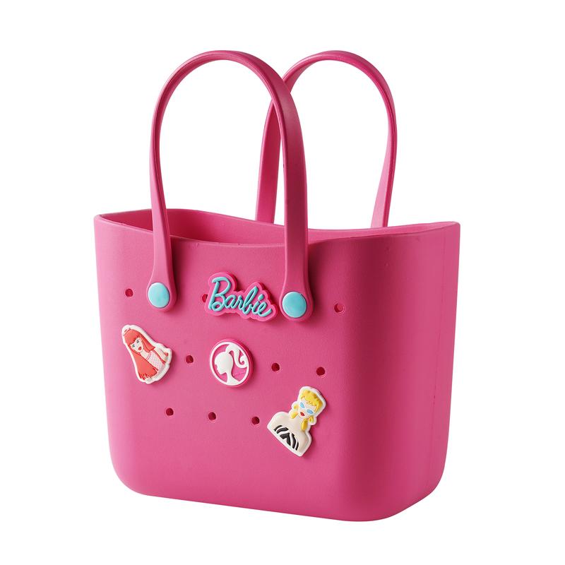 Barbie Daylight Shiny Series 3 Colour Bento BagCute Crocs Design Durable Lunch Bags For GirlsSuitable Size Pink Pale Pink Blue Cute Bento BagsWith Handle