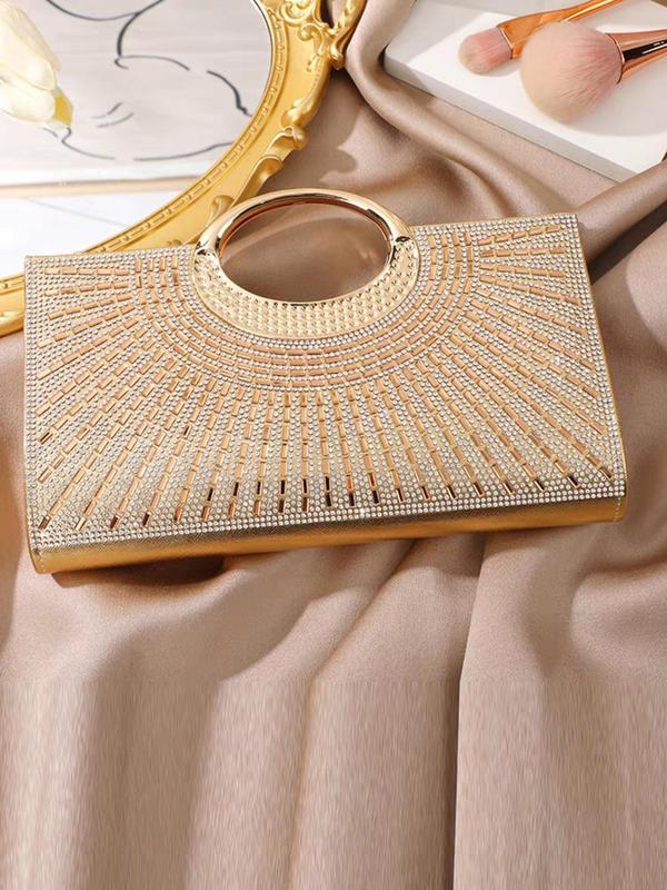 Women's Elegant Rhinestone Decorated Evening Bag, Exquisite Trendy Handbag, Fashionable Bag for Party Decoration