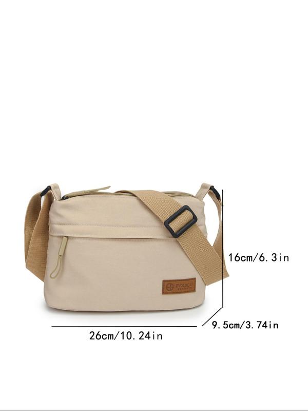 Women's Solid Nylon Crossbody Bag, Fashionable Casual Versatile Zipper Shoulder Bag for Daily Used, Trendy All-match Commuter Bag