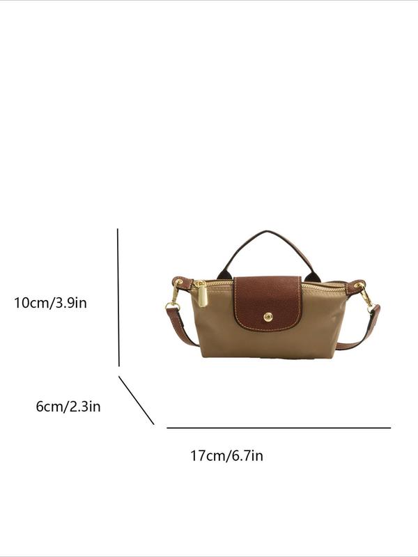 Women's Solid Color Zipper Handbag, Fashionable Crossbody Bag with Detachable Adjustable Strap, Casual Versatile Shoulder Bag for Daily Used