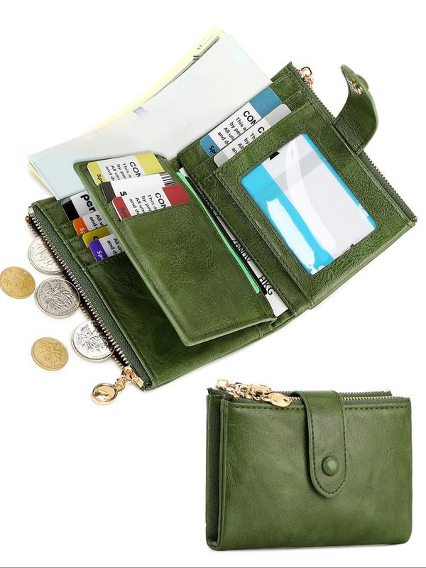 Women's Simple Style Plain Color Zipper Wallet, Simple Casual Trendy Versatile Purses, Fashionable Wallet for Daily Use