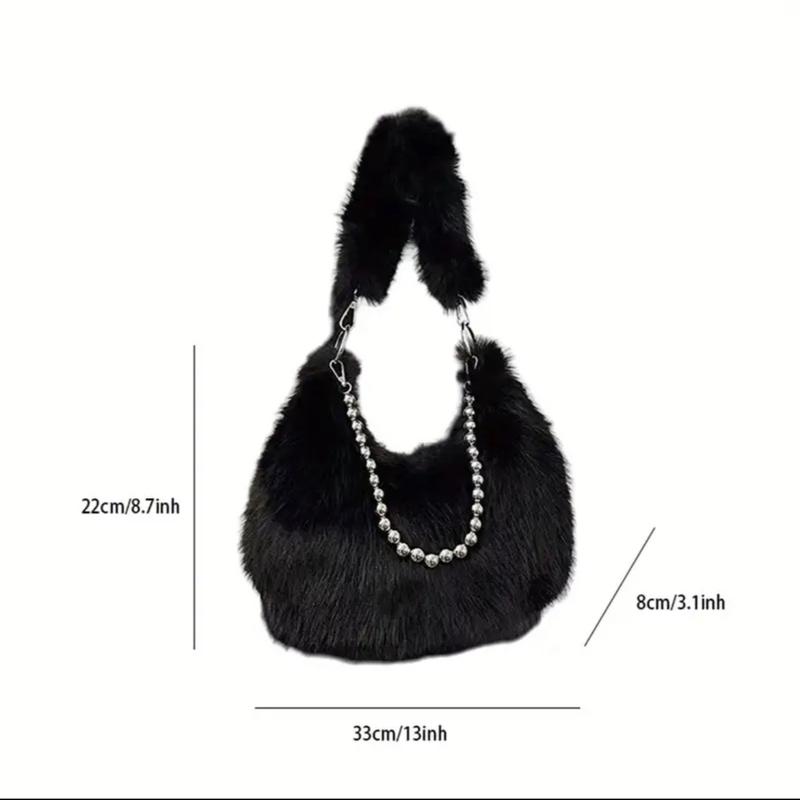 Women's Shoulder Handbags Faux Fur Tote Bag Fluffy Satchel Handbags for Women, Mom, Friend, Bridesmaids