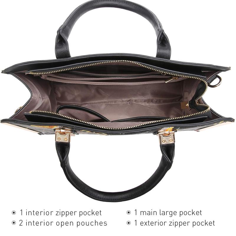 Women Large Handbag Purse Vegan Leather Satchel Work bag Shoulder Tote with Matching Wallet