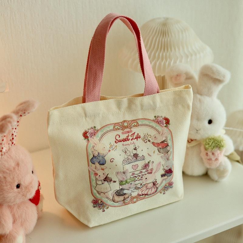 BUNNYLULU × Mini Canvas Tote Bag, Eco-friendly & Durable, Gifts for Women Girls Kids