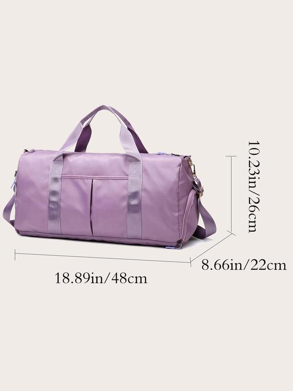 Large Capacity Travel Duffel Bag with Wet Dry Pocket, Lightweight Nylon Zipper Handbag for Gym & Outdoor