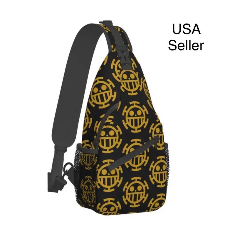 Trafalgar Law Crossbody Chest Bags with Multiple Pockets Anime Manga Shoulder Bag Hearts Pirate Backpack for Traveling Sports and Adult Teens Unisex Back to School - Luffy Straw Hat Zoro Roronoa