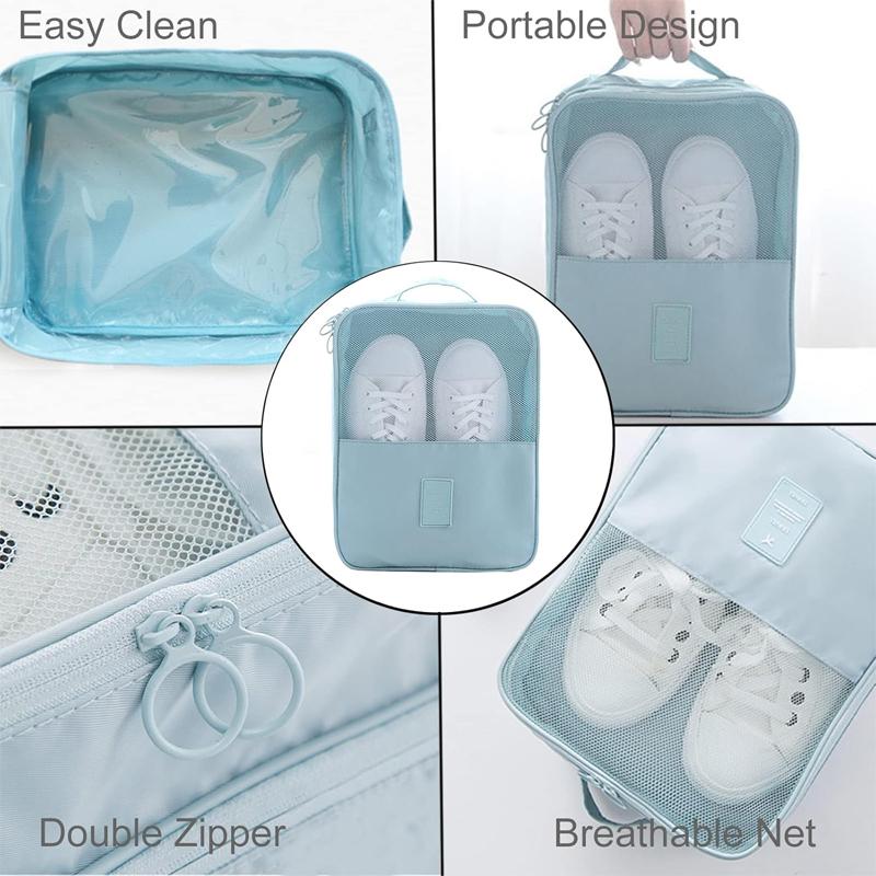 Shoe Bag Holds 3 Pair of Shoes Under Size 8 for Travel and Daily Use, Waterproof Shoe Storage Pouch, Travel Suitcase Shoe Organizer