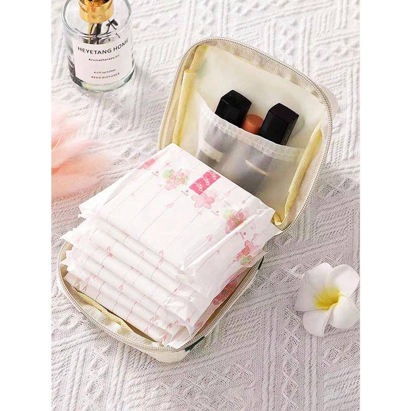 1 3 6pcs Printed Storage Bag, Fashionable And Practical Travel Storage Organizer Bag - Suitable For Organizing And Storing Toiletries, Sanitary Napkins, Cosmetics, And Travel Essentials