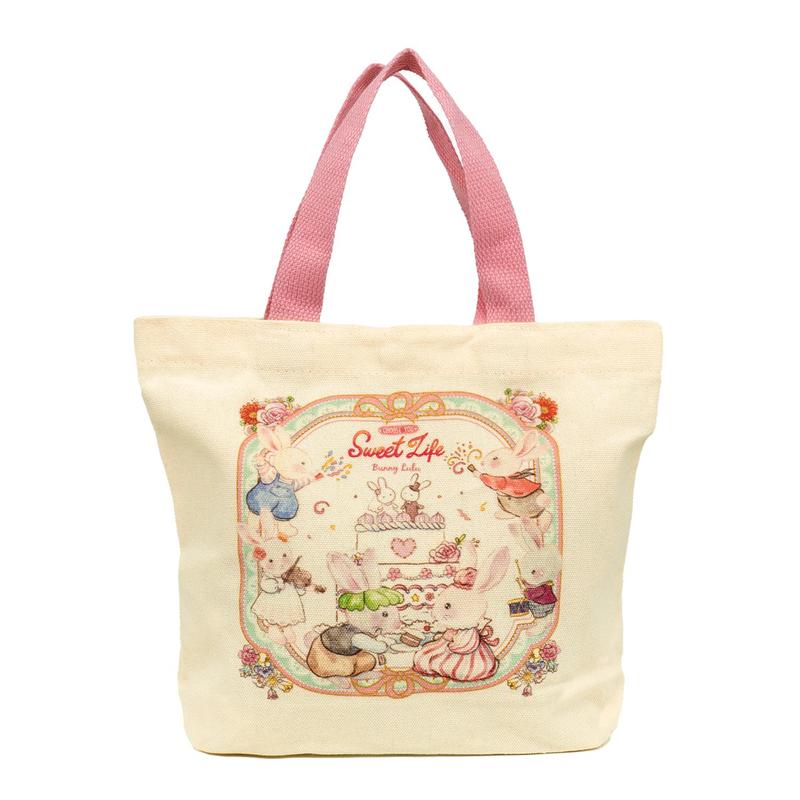 BUNNYLULU × Mini Canvas Tote Bag, Eco-friendly & Durable, Gifts for Women Girls Kids