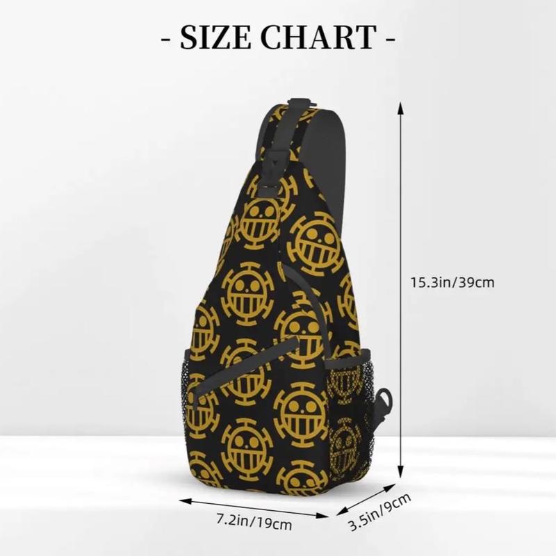 Trafalgar Law Crossbody Chest Bags with Multiple Pockets Anime Manga Shoulder Bag Hearts Pirate Backpack for Traveling Sports and Adult Teens Unisex Back to School - Luffy Straw Hat Zoro Roronoa