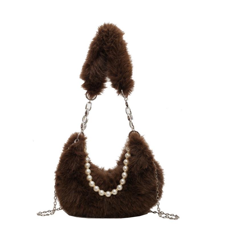 Women's Shoulder Handbags Faux Fur Tote Bag Fluffy Satchel Handbags for Women, Mom, Friend, Bridesmaids