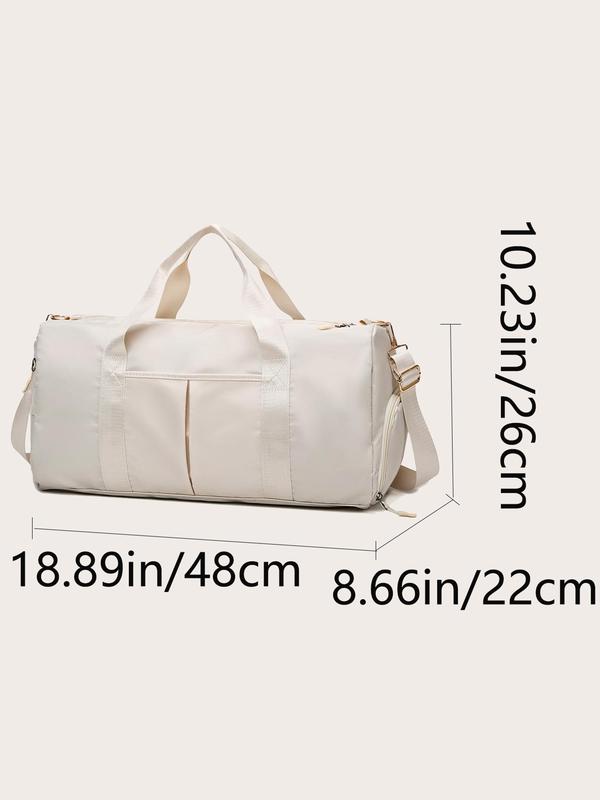 Large Capacity Travel Duffel Bag with Wet Dry Pocket, Lightweight Nylon Zipper Handbag for Gym & Outdoor