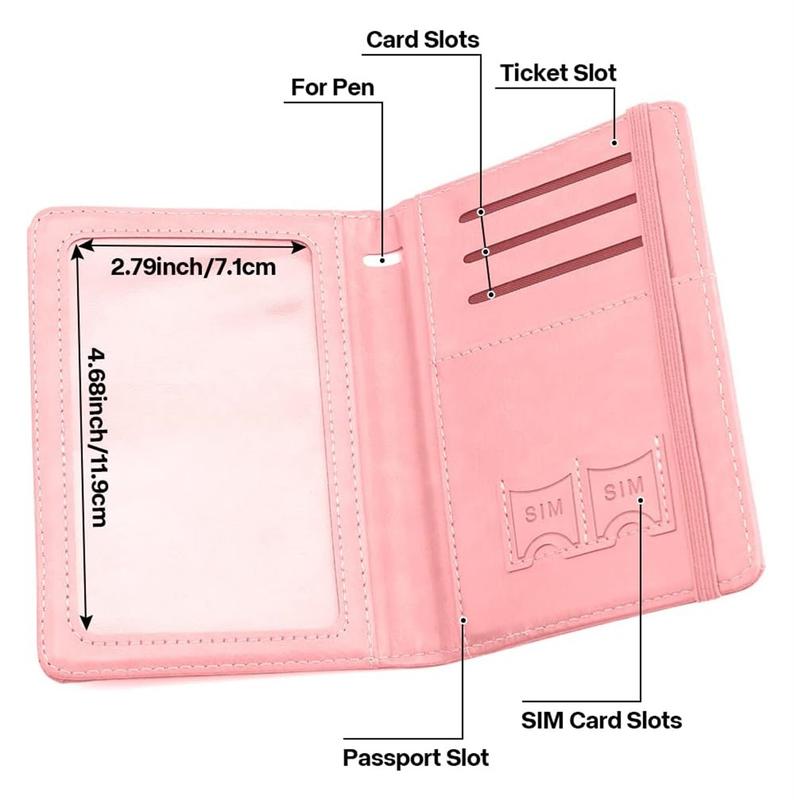 Passport Holder, Passport and Vaccine Card Holder Combo Passport Cover Passport Wallet Rfid Passport Holder Passport Case Passport Card Holder Family Pen Holder Passport Holder for Women Men