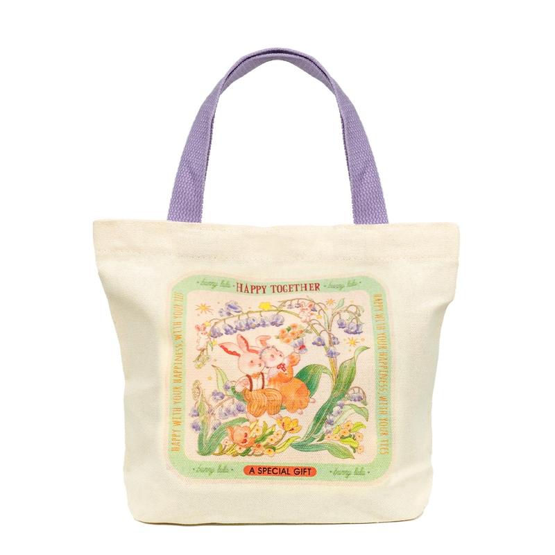 BUNNYLULU × Mini Canvas Tote Bag, Eco-friendly & Durable, Gifts for Women Girls Kids