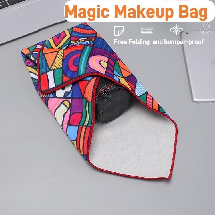 Magical Cloth | Portable Makeup Bag & Camera Bag | Stick & Go Design | One-Piece Makeup, Camera, and iPad Storage | Self-Adhesive, Creative, and Protective