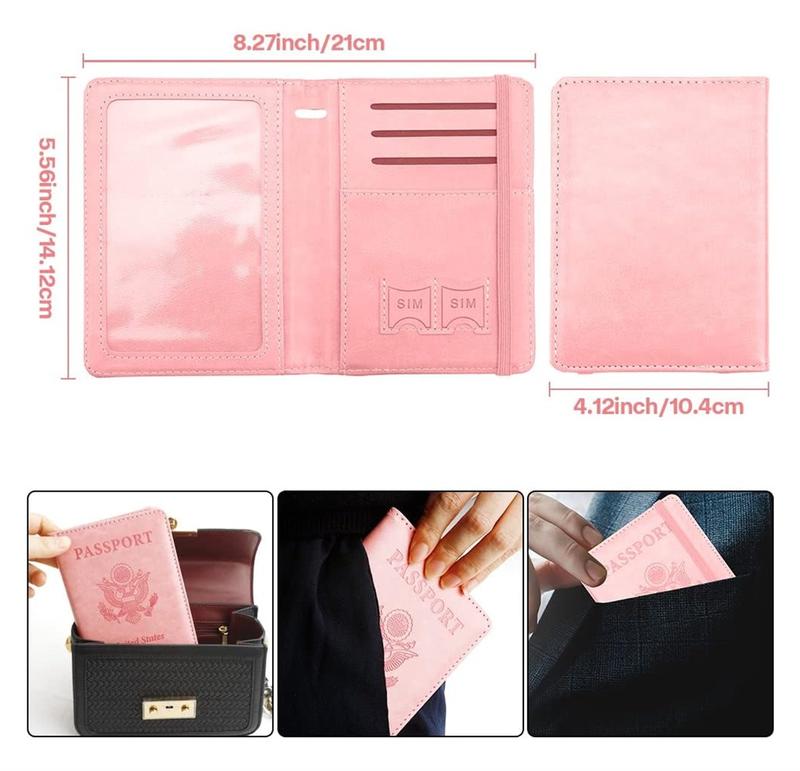 Passport Holder, Passport and Vaccine Card Holder Combo Passport Cover Passport Wallet Rfid Passport Holder Passport Case Passport Card Holder Family Pen Holder Passport Holder for Women Men