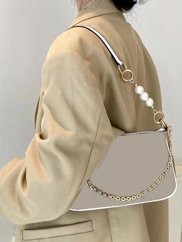 Women's Elegant Faux Pearl Decor Bag Strap,  Trendy Gorgeous Bag Strap Extender, Chic Bag Accessories for Handbag & Shoulder Bag DIY Decor