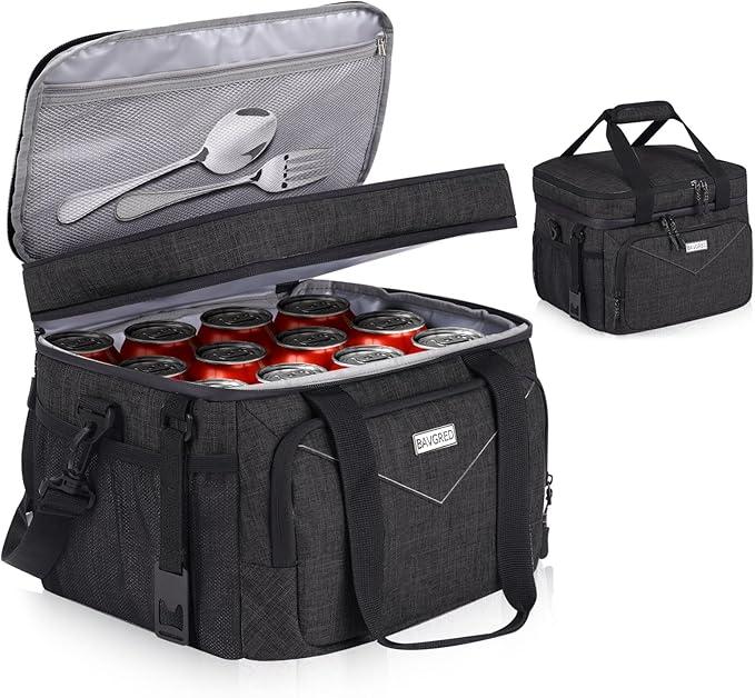 Insulated Lunch Bag for Men Women-Large Adult Lunch Box-Leakproof Soft Warmer Cooler Work Tote with Adjustable Shoulder Strap