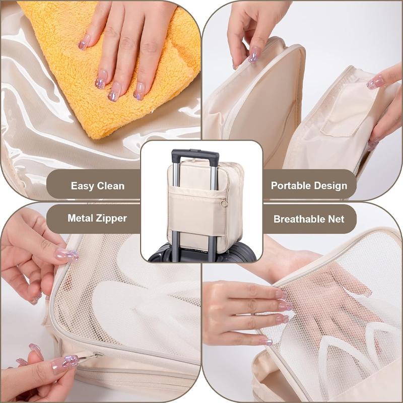 Shoe Bag Holds 3 Pair of Shoes Under Size 8 for Travel and Daily Use, Waterproof Shoe Storage Pouch, Travel Suitcase Shoe Organizer