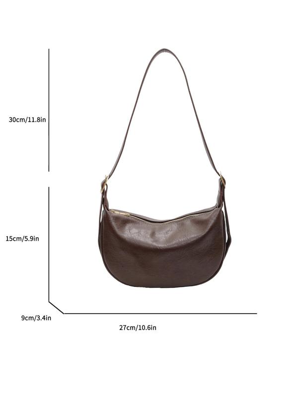 Women's Simple Plain Shoulder Bag As Gifts, Back To School Designer Bags 2024, Fashion Vintage PU Leather Shoulder Bag with Cute Charm, Casual Trendy Versatile Commuting Work Bag for Fall