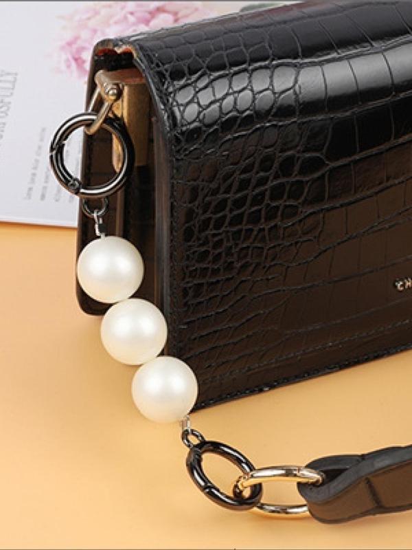 Women's Elegant Faux Pearl Decor Bag Strap,  Trendy Gorgeous Bag Strap Extender, Chic Bag Accessories for Handbag & Shoulder Bag DIY Decor