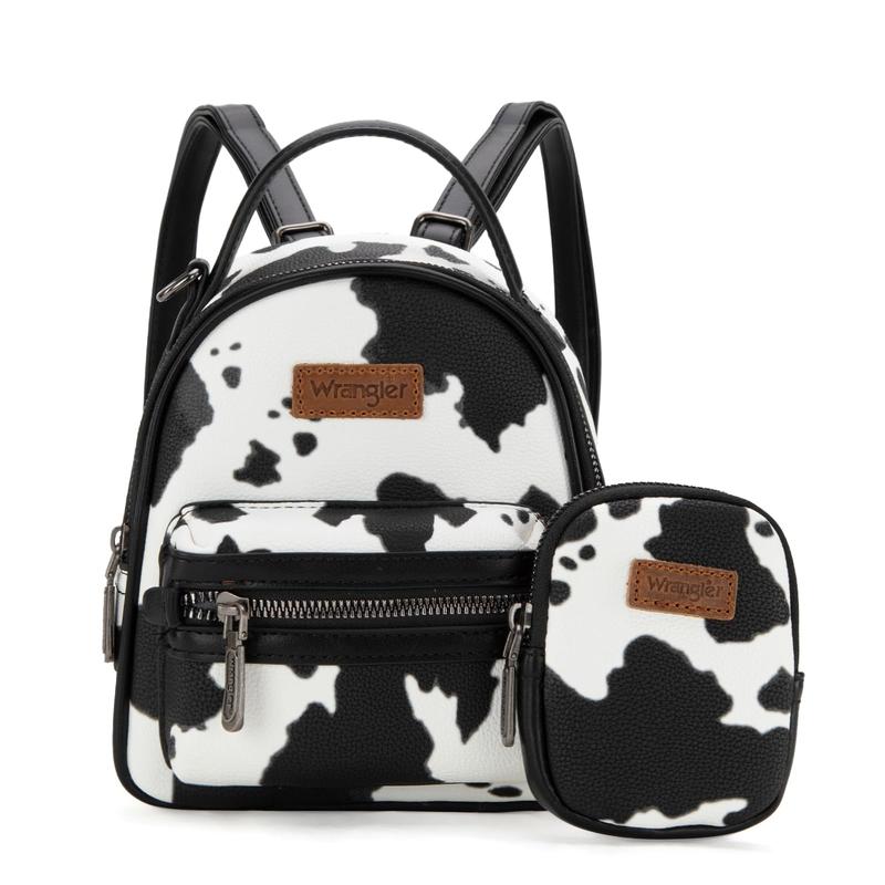 Wrangler Mini Cow Print Backpack Cute Backpack Purse for CowLovers-Fall Fashion