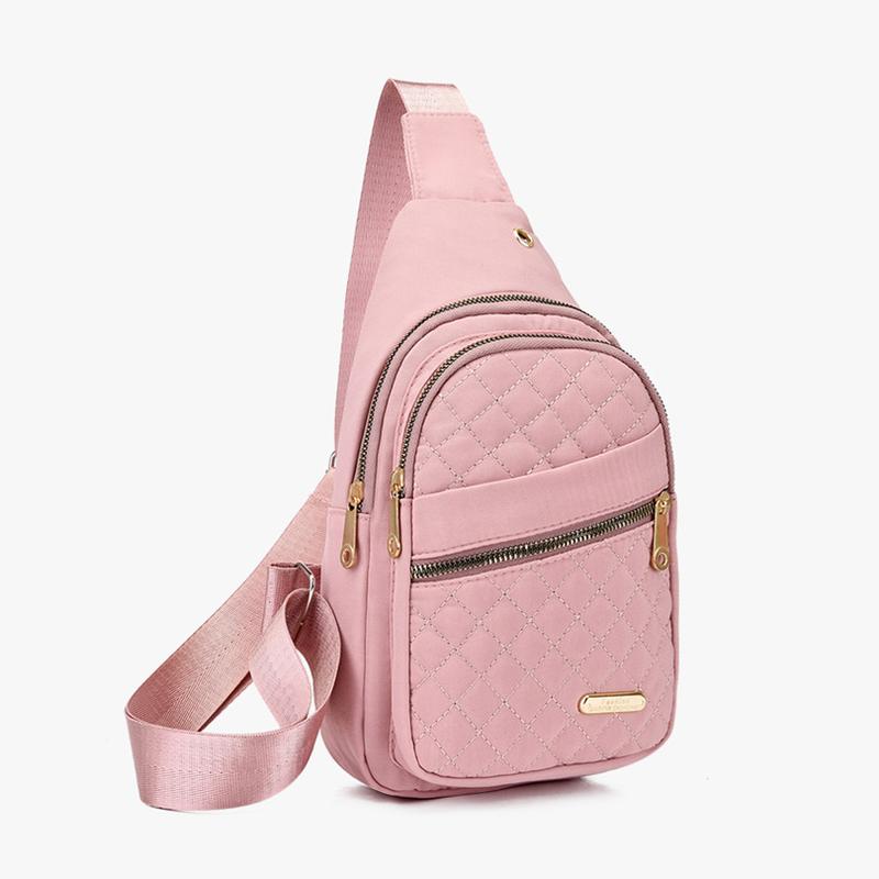 Stylish Multi-pocket zipper Sling Backpack for Women,Adjustable Shoulder Strap, Multi-Pocket Fanny Pack with Zipper Closure, Polyester Lining, Oxford Cloth Material, Solid Color Pattern,Perfect for Casual Sports Travel and Crossbody Use