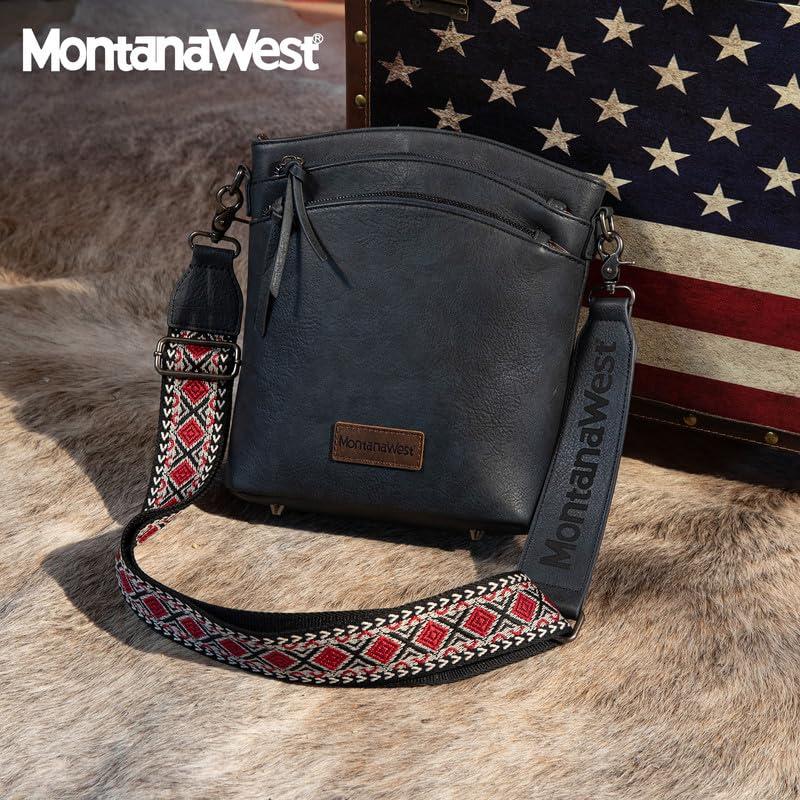 Montana West Double Compartments Cross Body Bag for Women with Adjustable Strap