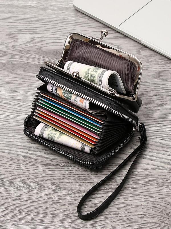 Women's Elegant Minimalist Wristlet, Trendy Minimalist Kiss Lock Design Wristlet, Chic All-match Wristlet for Daily & Work Use