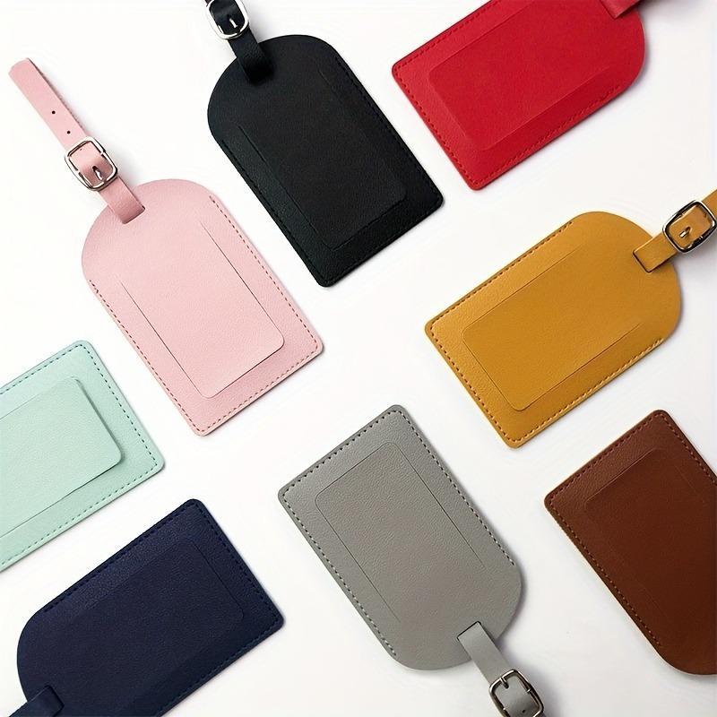 Random Color Travel Luggage Bag Tag, Pu Leather Airplane Suitcase Label Tag, Boarding Pass Tag, Travel Accessories, Travel Essentials