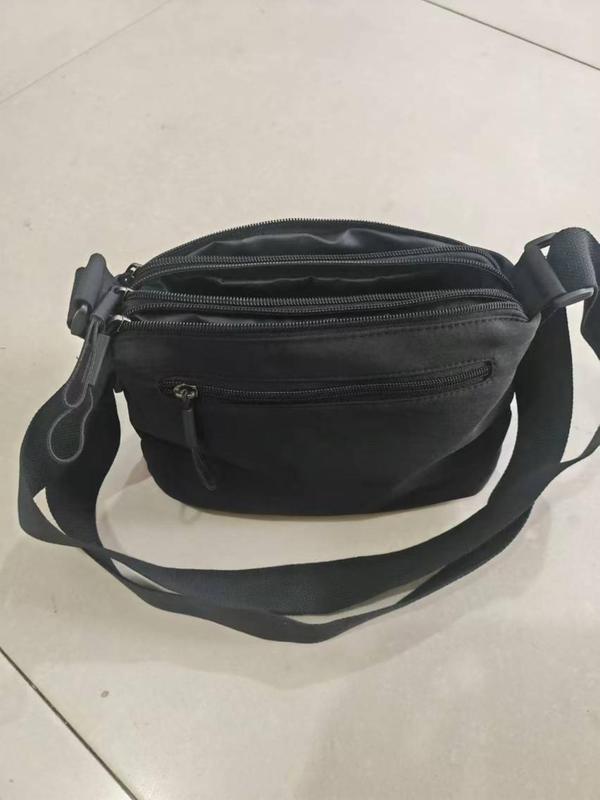 Women's Solid Nylon Crossbody Bag, Fashionable Casual Versatile Zipper Shoulder Bag for Daily Used, Trendy All-match Commuter Bag