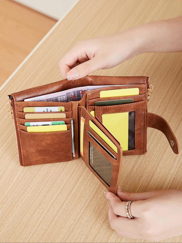 Women's Simple Style Plain Color Zipper Wallet, Simple Casual Trendy Versatile Purses, Fashionable Wallet for Daily Use