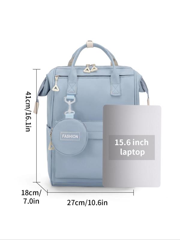 Unisex Preppy Style Minimalist Backpack with Coin Purse, Large Capacity School Bag for Students, Trendy Versatile Backpack for Travel & Back To School