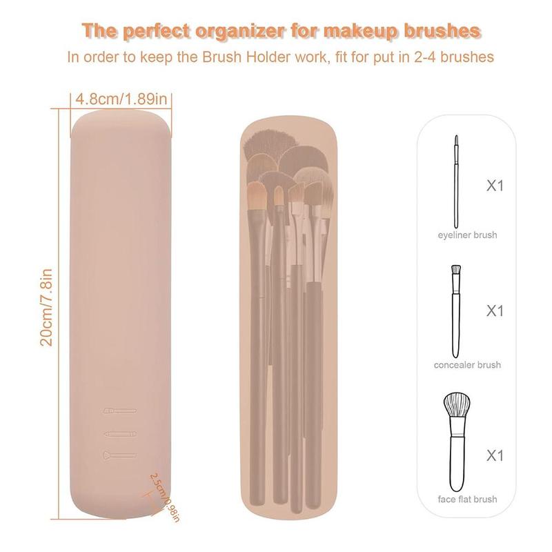 Portable Makeup Brush Case, 1 Count Lightweight Travel Makeup Brush Storage Box, Cosmetic Organizer Pouch for Eyeliner, Brow Pencil, Makeup Brushes, Christmas Gift