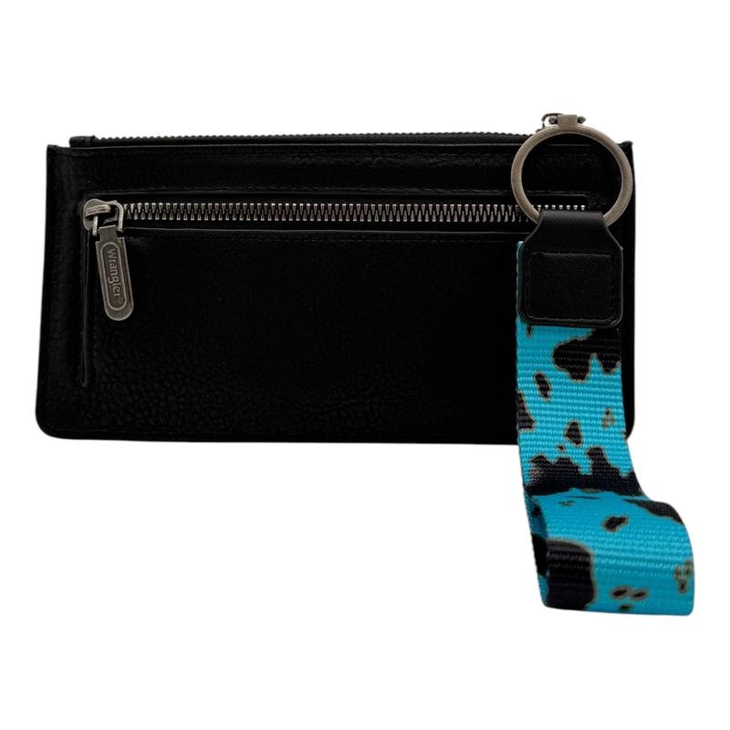 Wrangler Cow Print Bi-Fold Wallet Wristlet with Embossed Logo