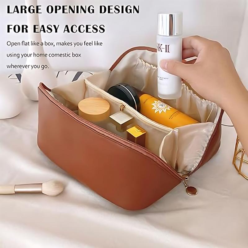 Travel Makeup Bag,Large Capacity Cosmetic Bags for Women,Waterproof Portable Pouch Open Flat Toiletry Bag Make up Organizer with Divider and Handle，Halloween